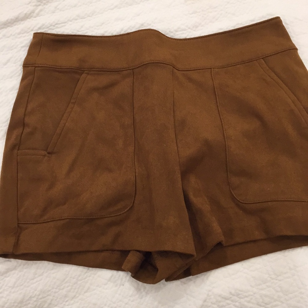 Brown suede shorts!